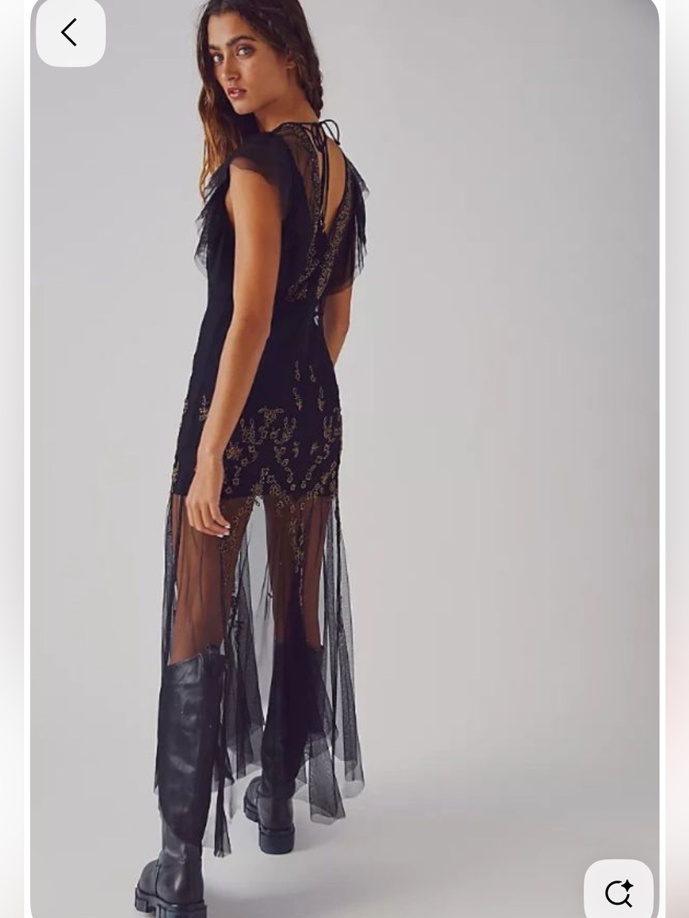 Free People Annabelle Beaded Embellished Mesh Maxi Slip Dress - Picture 2 of 7